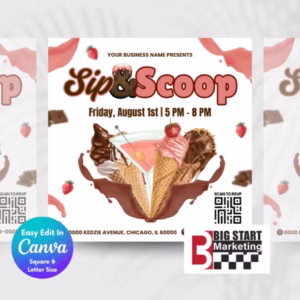 Sip and Scoop Ice Cream Template - Image 2