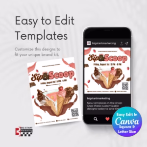 Sip and Scoop Ice Cream Template - Image 3