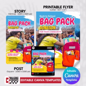 Bag Pack Donation Drive Template